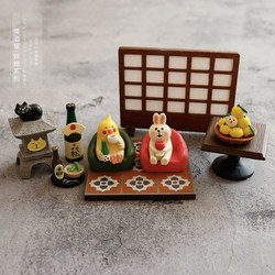 Lejiuwu丨Decole Resin Cute and Healing Desktop Ornaments Sake Party Animal Scene Gift Crafts