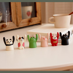 Hand-Raising Frog | Decole Cute and Delicate Healing Resin Animal Adorable Gift Desktop Toy Ornament Craft