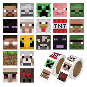 
Minecraft block sticker roll 500 diy handbook game peripheral student stationery desktop decorative tape