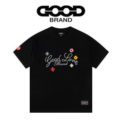 Goodbrand Stereo Embroider Slogan Accessible Luxury Fashion Short-Sleeved Flower Button t Old White Wang Su Yi Same Style Authentic