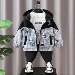 2026 New Spring and Autumn Boys' Jackets Stylish Cartoon Windbreaker for Toddlers and Young Boys Fashionable Baby Trench Coat