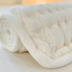 Rabbit Fur Plush Milk Velvet Mattress Pad Coral Fleece Flannel Pad Plush Blanket Student Dormitory Fleece Pad