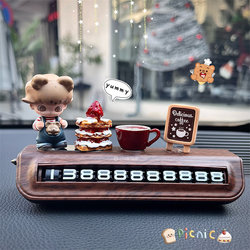 Cute Dimoo Temporary Parking Mobile Phone Number Plate, Rolling Number Plate for Car, Window-Breaking Safety Hammer