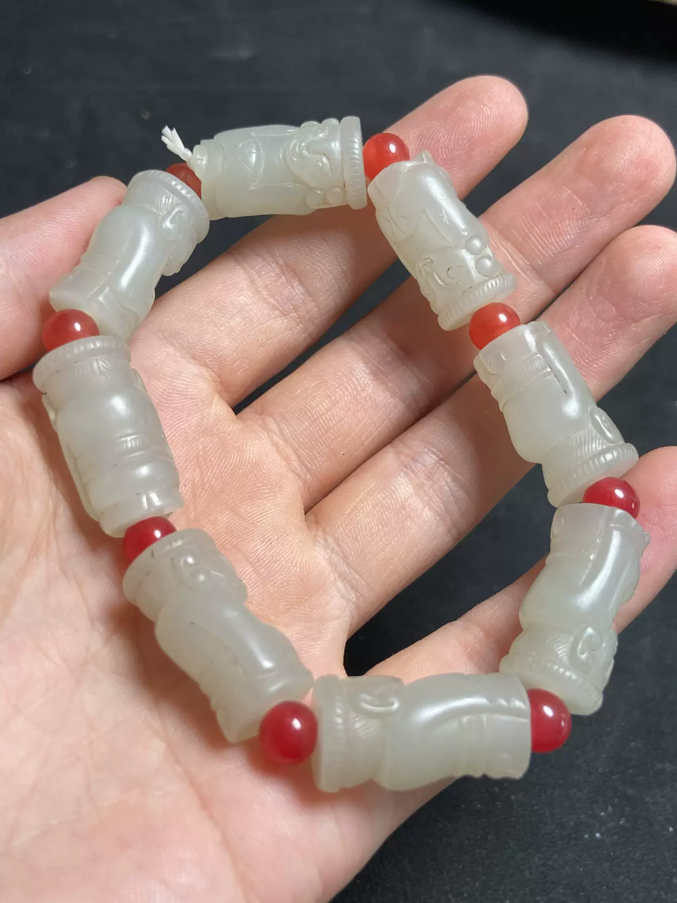 和田玉古玉漢代 古玉老玉和田玉汉代玉人手串