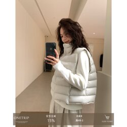 Hers down Jacket Vest for Women 2025 Autumn and Winter New Design Niche Simple Stand-Up Collar Coat Warm Puffer Jacket
