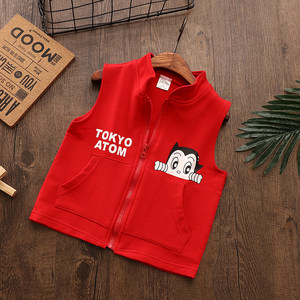 
Pure cotton baby vest spring and autumn thin children's vest children's clothing boys and girls vest plus velvet style fashionable tops