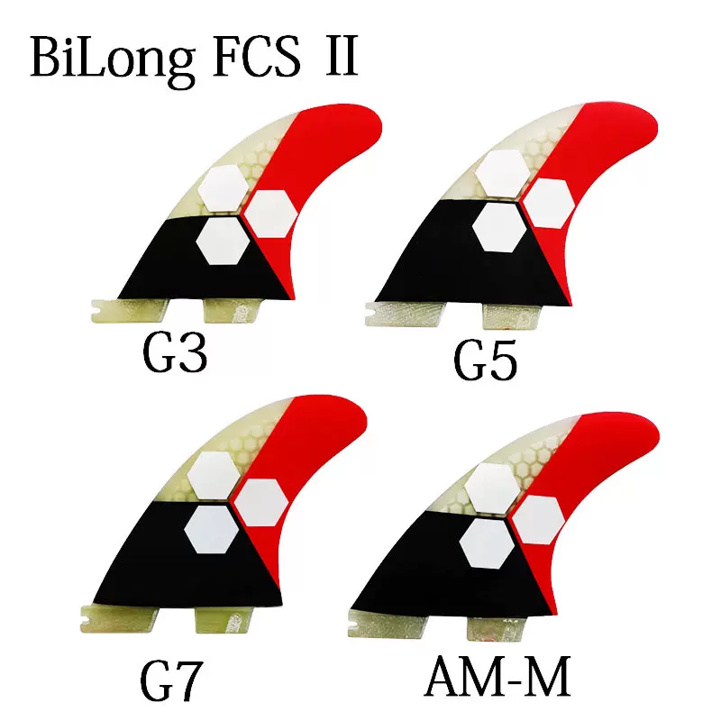 Bilong Fcs Ii Fin衝浪板尾舵魚鰭玻璃纖維surf Fin 三個一套尾鰭 Taobao