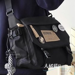 Japanese-Style Workwear Retro Messenger Bag for Male College Students, Single-Shoulder Backpack, Korean-Style Trendy Large-Capacity Crossbody Bag for Women