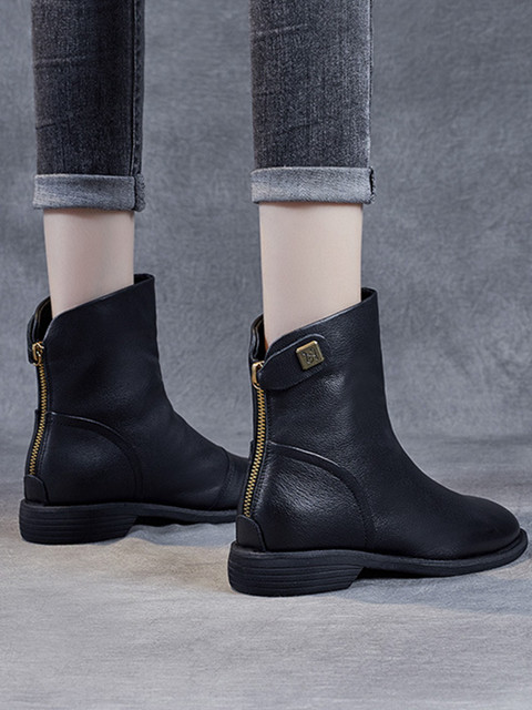 Genuine leather women's boots full cowhide soft leather women's shoes ...