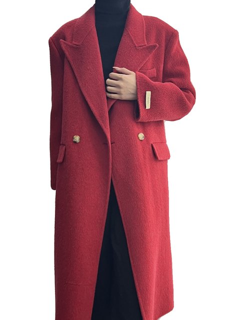 Clearance! Double-sided cashmere coat women's mid-length autumn and winter new Korean style loose and slim suit collar woolen coat
