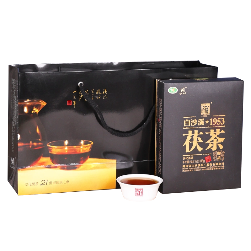 白沙渓 湖南安化黒茶 1kg 黑茶湖南安化正品白沙溪天茯茶1kg 特级金茯天尖