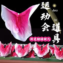 Sports Meeting Props Dance Wings Cape Colorful Gradient Primary School Students Group Gymnastics Opening Ceremony Large Wings for Performance