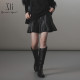 XG Xue Ge 2024 winter new slim A version fish tail splicing minimalist versatile PU leather skirt XJ403021A290