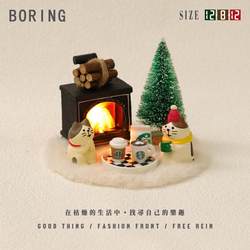 New Year's Day 2026 Spring Festival Gift Winter Atmosphere Ornament Kitten Fireplace Decoration Healing Mini Christmas Gift