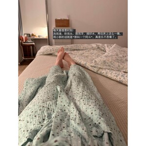 Mu Ranjia Japanese simple star printed pure cotton pajamas for women spring and autumn new large size home wear pajamas for women
