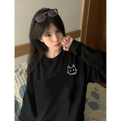 2026 New Popular Long-Sleeved T-Shirt for Junior High and High School Students, Loose-Fitting Pure Cotton Inner Layer Top for Girls