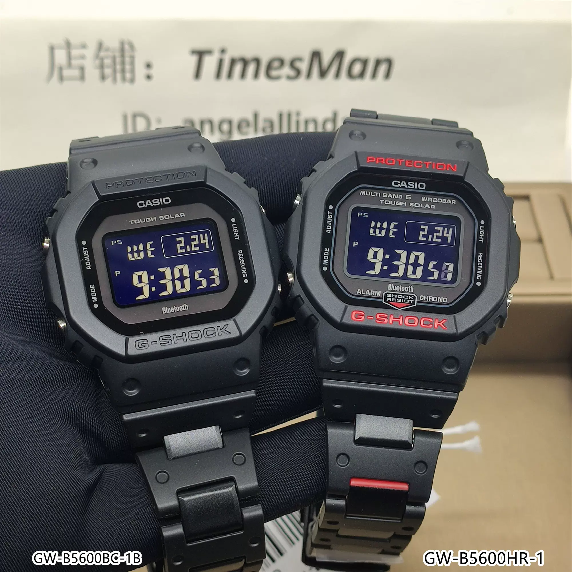 卡西欧G-SHOCK光能电波蓝牙小方块男女表GW-B5600BC HR CT DC AR-Taobao