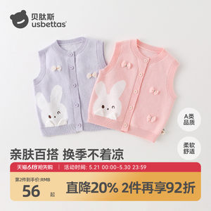 
BETUS Children's Sweater Cardigan Spring and Autumn New Boys and Girls Knitted Sweater Baby Warm Waistcoat Vest Top S