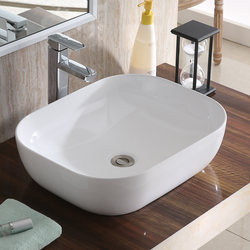 Countertop Washbasin Single Basin Ceramic Washbasin for Home/Hotel/Guesthouse/Club 50/ 40cm Basin
