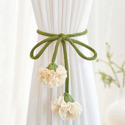 French-Style Floral Curtain Tiebacks, a Pair of Simple Sheer Curtain Tie Ropes, Decorative Hanging Ties, Creative Door Curtain Storage Clips