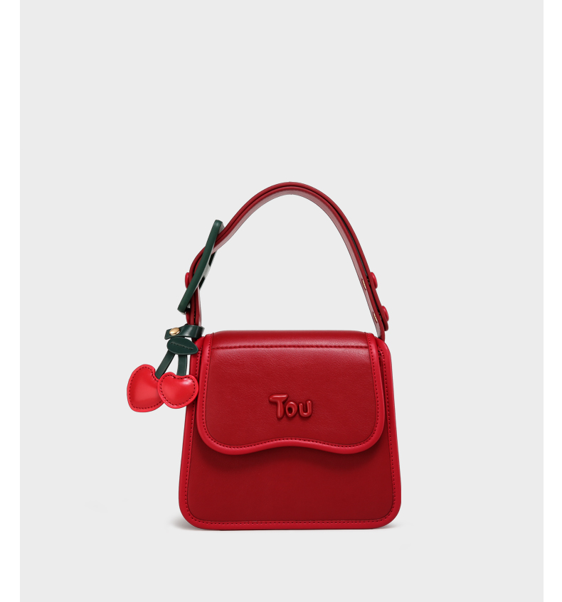 Toutou Cherry Small Square Bag - Red Handheld Shoulder Bag