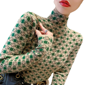 
Autumn and winter half turtleneck sweater for women knitted sweater base shirt fashionable 2025 new knitted middle collar inner ladies top