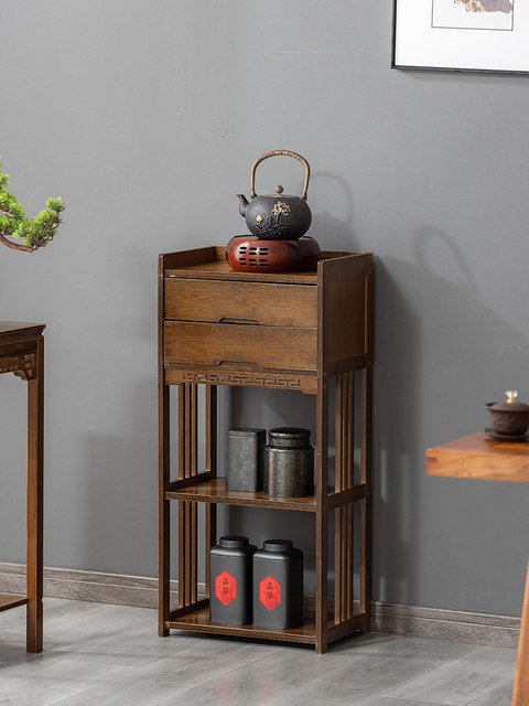 Tea cabinet tea rack setting rack living room solid wood edge cabinet ...