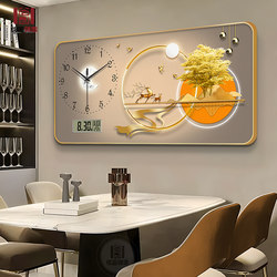 Light Luxury New Modern Dining Room Decoration Artist's Perpetual Calendar Clock Wall Clock Living Room Background Wall-Mounted Electronic Calendar