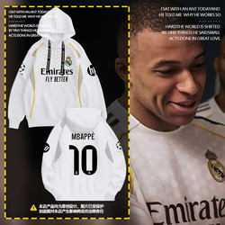 25-26 Season Real Madrid Team Uniform Mbappe Same Style Football Clothing Hooded Sweatshirt Pullover Unisex Fan Jacket