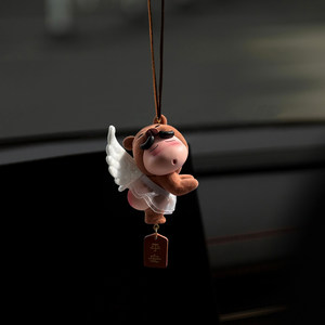 
Flocked Crayon Shin-chan Car Pendant Cute Butt Bear Doll Car Ornament Safety Rearview Mirror Pendant