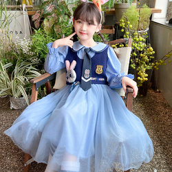 Girls' Spring Dress Judy Rabbit Police Officer Outfit Children's Spring and Autumn 2026 New Style Big Girl Dress