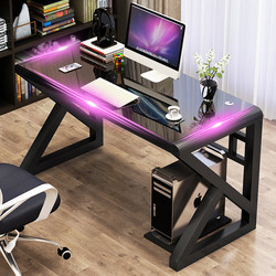 Computer Desktop Table for Home Use, Simple Modern Economical Desk, Simple Tempered Glass Computer Desk, Study Table