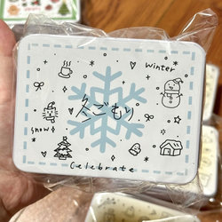 Graffiti Snowflake Cute Tin Box Stickers High-Value Small Card Ins Desktop Storage Organizer Student Storage Box Note Paper