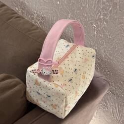 New Style Ins Cartoon Bear Makeup Bag, Toiletry Bag, Convenient Travel Storage, Large Capacity Three-Dimensional Handbag