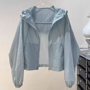 
2025 Summer New Style Hooded Lightweight Sun Protection Clothing for Women Loose, Slim, Fashionable and Western Style Sun Protection Clothing Cardigan Short Jacket