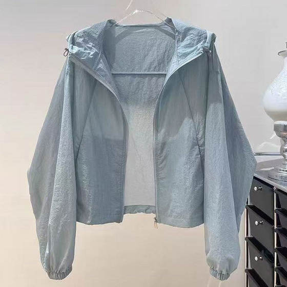 
2025 Summer New Style Hooded Lightweight Sun Protection Clothing for Women Loose, Slim, Fashionable and Western Style Sun Protection Clothing Cardigan Short Jacket