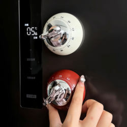 【Kitchen Gadgets】Timer with Magnetic Attachment, Mechanical Refrigerator Sticker, Kitchen Timer with Adhesive for Cooking and Soup Reminder