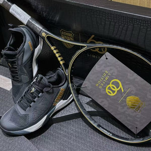 
Collector's Edition Kswiss 60th Anniversary Professional Tennis Racquet Black Gold Commemorative Gift Box Tennis Racket and Tennis Shoes