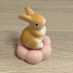 Jingdezhen Ceramic Rabbit Figurine Cute Little Bunny Desktop Rotating Decoration Creative Home Living Room Tv Cabinet
