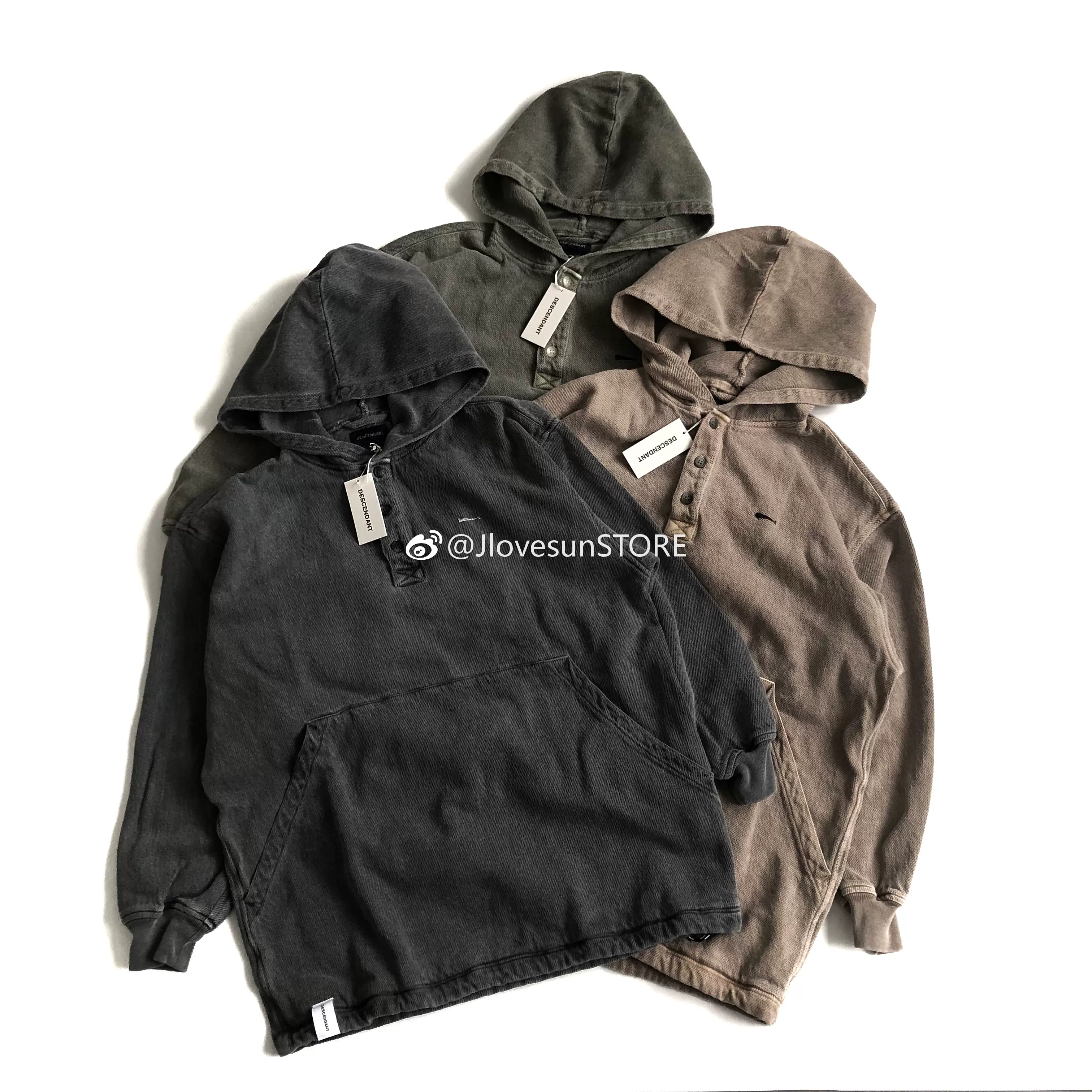 現貨DESCENDANT MOLE 02 HOODED LS SHIRT 水洗套頭襯衫19SS-Taobao