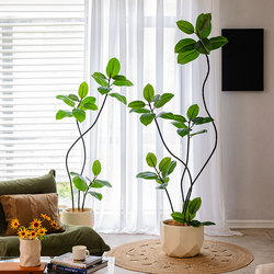 Artificial Green Plant Rubber Tree High-End Light Luxury Fake Plant Large Floor-Standing Bionic Potted Plant Indoor Living Room Decoration