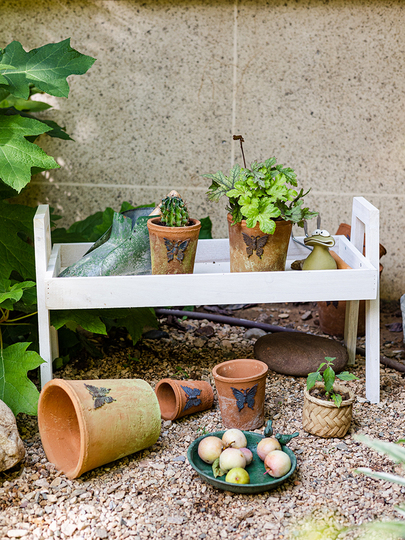 Juhan テラコッタ フラワーポット - 多肉植物 & 植物用レトロ