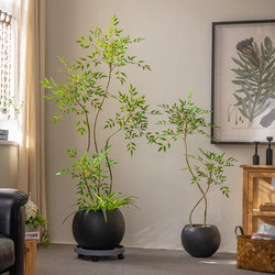 Artificial Green Plant, Faux Bamboo, Indoor Living Room Large Floor-Standing Potted Plant Decoration