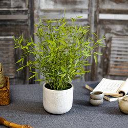 Miniature Artificial Bamboo Leaf Bonsai Tabletop Plant, Plastic Greenery, Fake Flowers for Decoration, Living Room Home Flower Arrangement