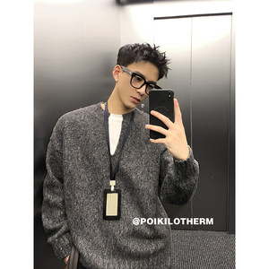 PLTH*Winter Retro Warm Vedic Vedic Pure Color Sweet Sweed Sweed Cousin Cousin Jacket Autumn Couple Sweater
