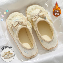 Maternity Slippers for Summer, Spring, and Autumn, Thin Style, Indoor Home Non-Slip Breathable Warm Cotton Slippers with Covered Heel for Pregnant Women