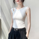 Hollow design white vest for women in summer wear 2025 new high-end slim fit slim inner sleeveless top for women