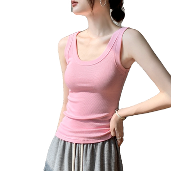 Gebeishang slim solid color U-neck camisole for women