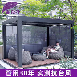Purple Leaf Outdoor Pavilion Courtyard Aluminum Alloy Rain Shelter Electric Leisure Garden New Chinese Style Villa Outdoor Sunshade