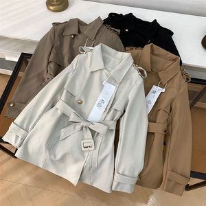 
Windbreaker Commuting Autumn Long Winter Niche Windproof New Casual 2025 Women J#24